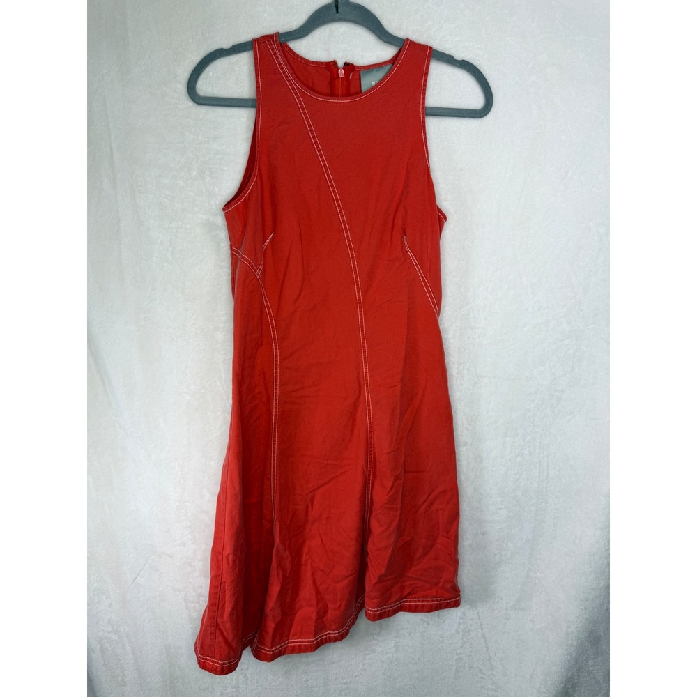 Maeve Anthropologie Bileu Asymmetrical Dress, Red Mini Dress Women Size 2β
